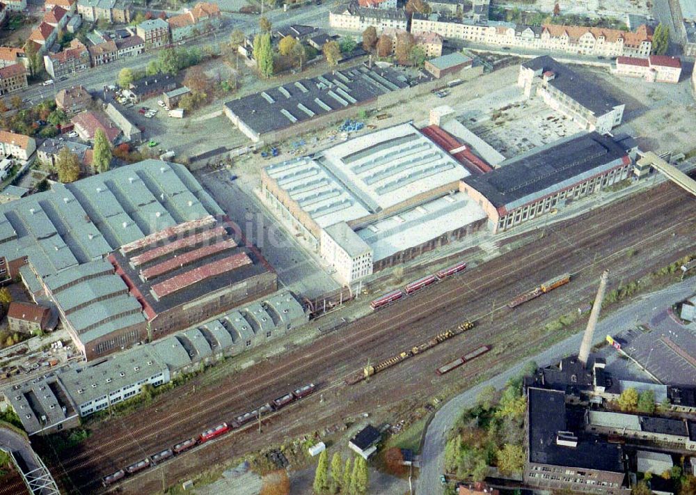 Luftaufnahme Ammendorf bei Halle - Waggonwerk Ammendorf der BOMBARDIER TRANSPORTATION / DWA GmbH in Ammendorf (südlich von Halle / Saale - Sachsen - Anhalt)