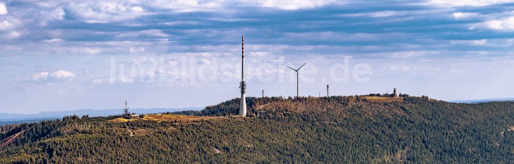 Luftbild Sasbach - Wald und Berglandschaft der Hornisgrinde in Sasbach im Bundesland Baden-Württemberg, Deutschland