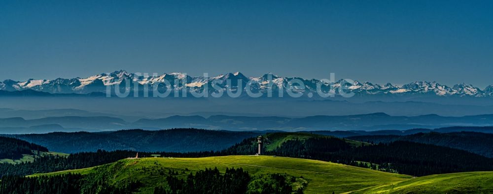 Feldberg (Schwarzwald) von oben - Wald und Berglandschaft Schwarzwald mit Feldberg in Feldberg und den Schweizer Alpen (Schwarzwald) im Bundesland Baden-Württemberg, Deutschland