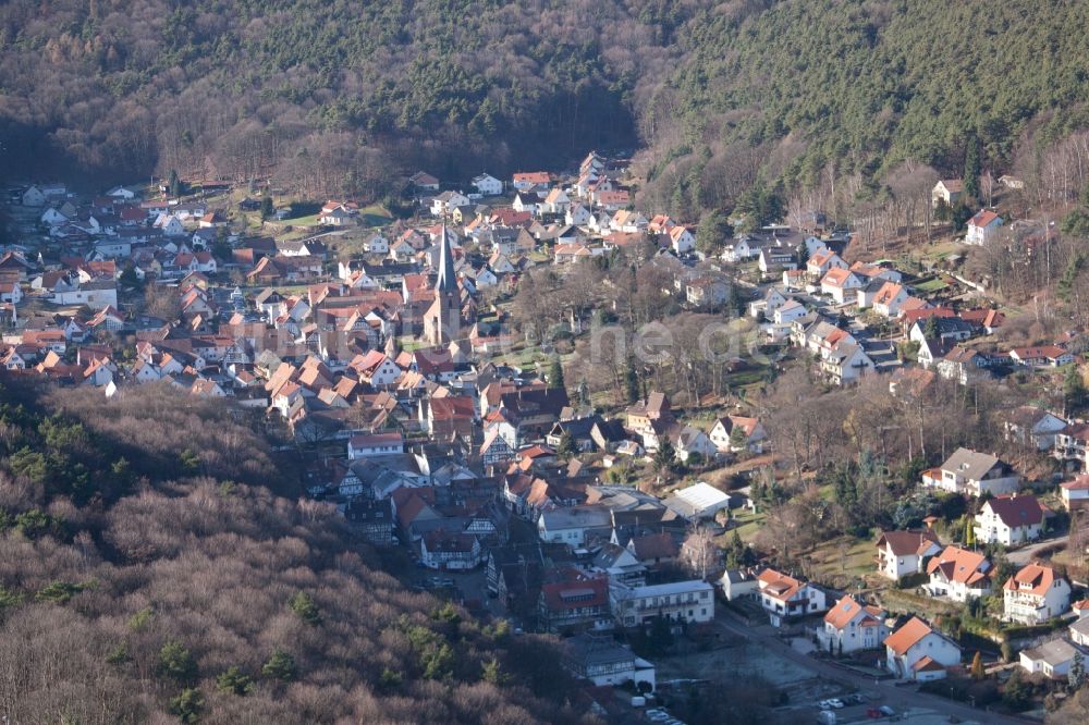 Luftaufnahme Dörrenbach - Wald und Berglandschaft des südlichen Pfälzerwald in Dörrenbach im Bundesland Rheinland-Pfalz