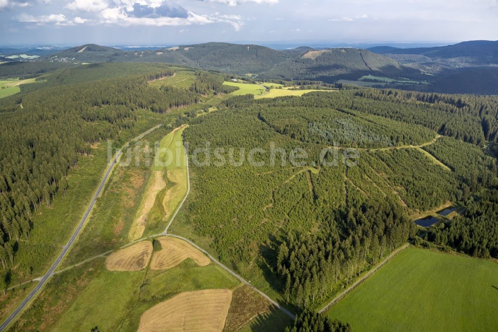 Luftbild Winterberg - Waldgebiet bei Winterberg im Bundesland Nordrhein-Westfalen