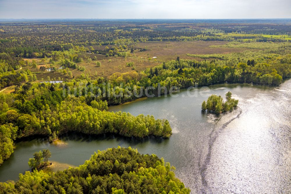 Luftbild Brüggen - Waldgebiete am Ufer des See Diergartscher See in Brüggen im Bundesland Nordrhein-Westfalen, Deutschland