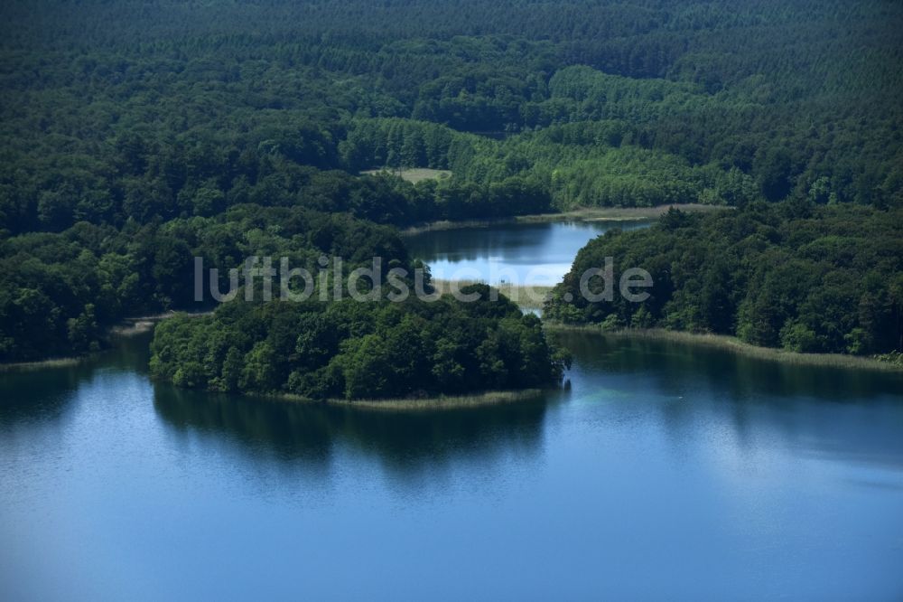 Luftbild Heimland - Waldgebiete am Ufer des See Großer Wummesee in Heimland im Bundesland Brandenburg