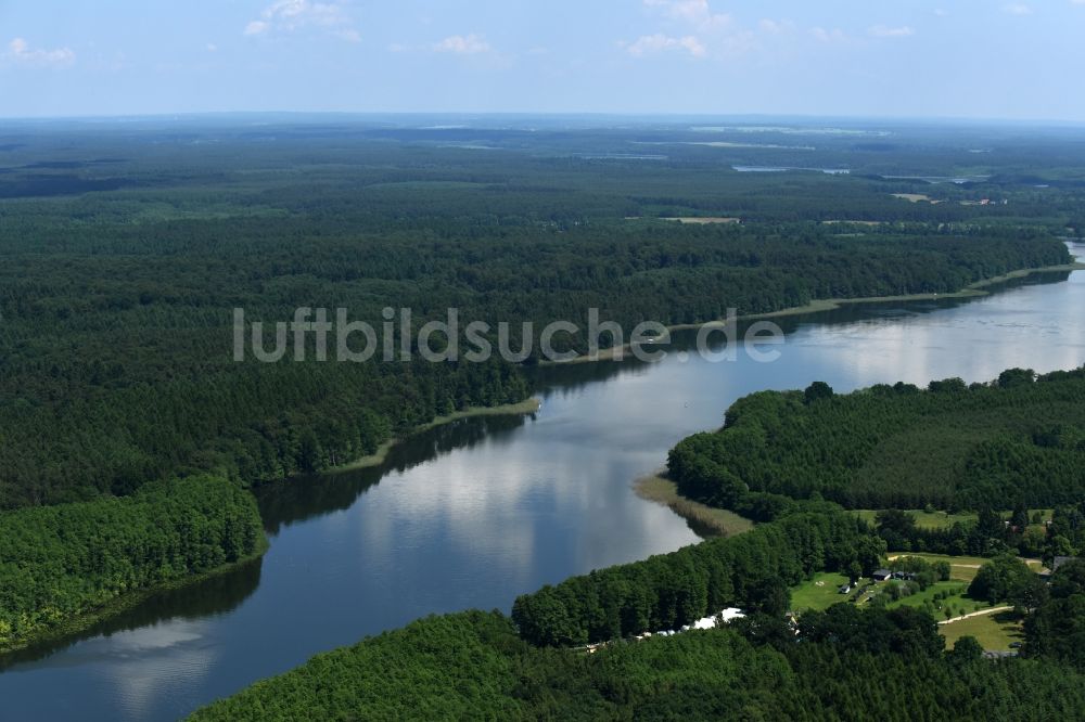 Luftbild Fleeth - Waldgebiete am Ufer des See Mössensee in Fleeth im Bundesland Mecklenburg-Vorpommern