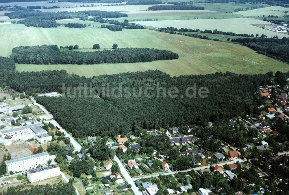 Ahrensdorf bei Ludwigsfelde / Brandenburg aus der Vogelperspektive: Waldgrundstück bei Ahrensdorf / Brandenburg.