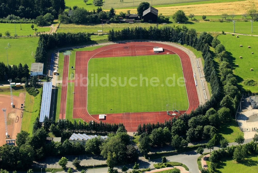 Zeulenroda-Triebes von oben - Waldstadion in Zeulenroda-Triebes im Bundesland Thüringen