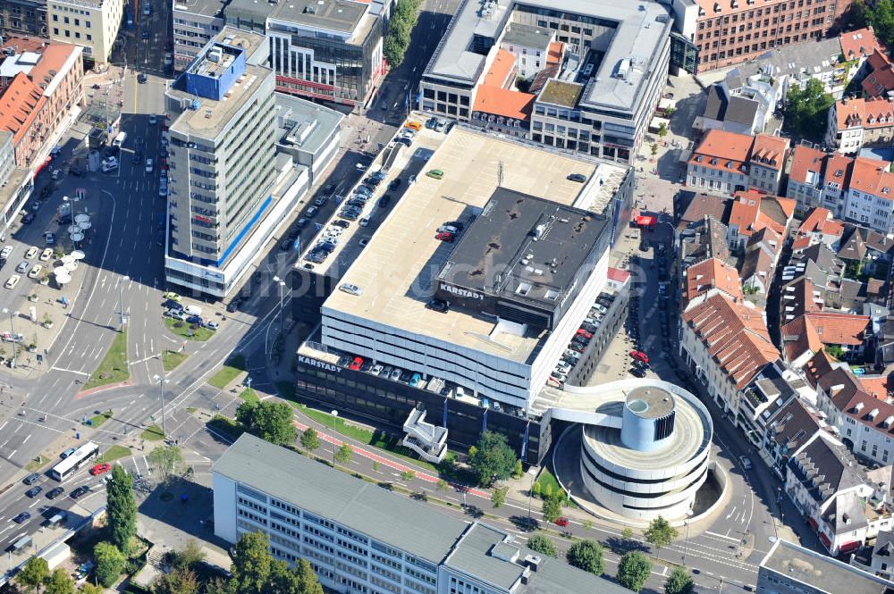 Saarbrücken von oben - Warenhaus Karstadt in Saarbrücken im Saarland