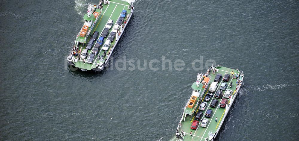 Rostock - Warnemünde von oben - Warnowfähren zwischen Warnemünde und Hohe Düne