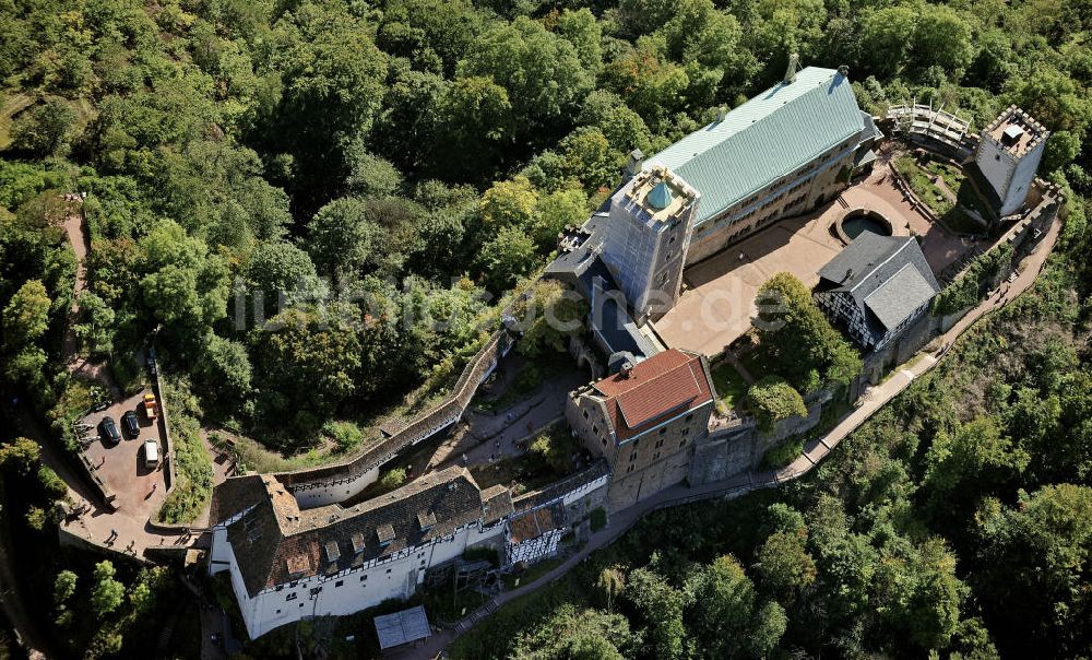 Eisenach aus der Vogelperspektive: Wartburg bei Eisenach