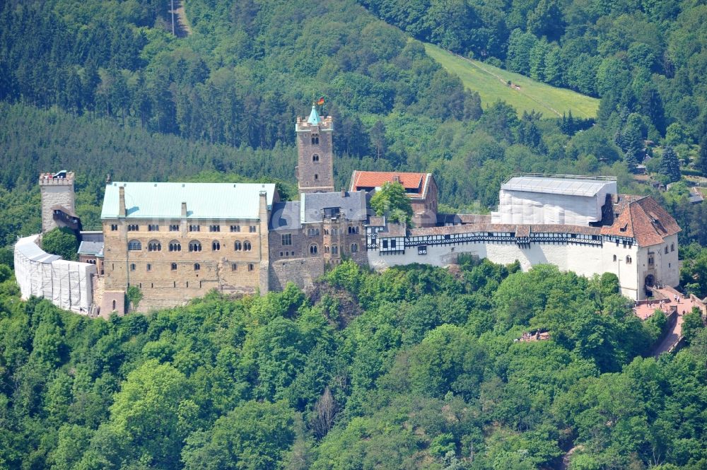 Eisenach aus der Vogelperspektive: Wartburg bei Eisenach