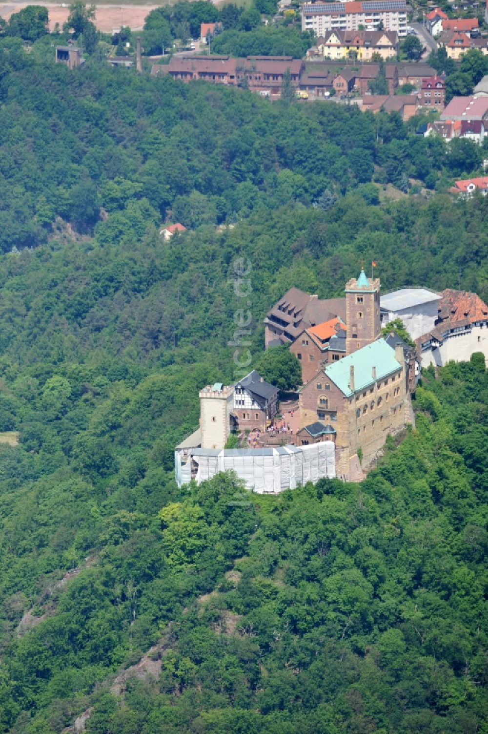 Eisenach aus der Vogelperspektive: Wartburg bei Eisenach