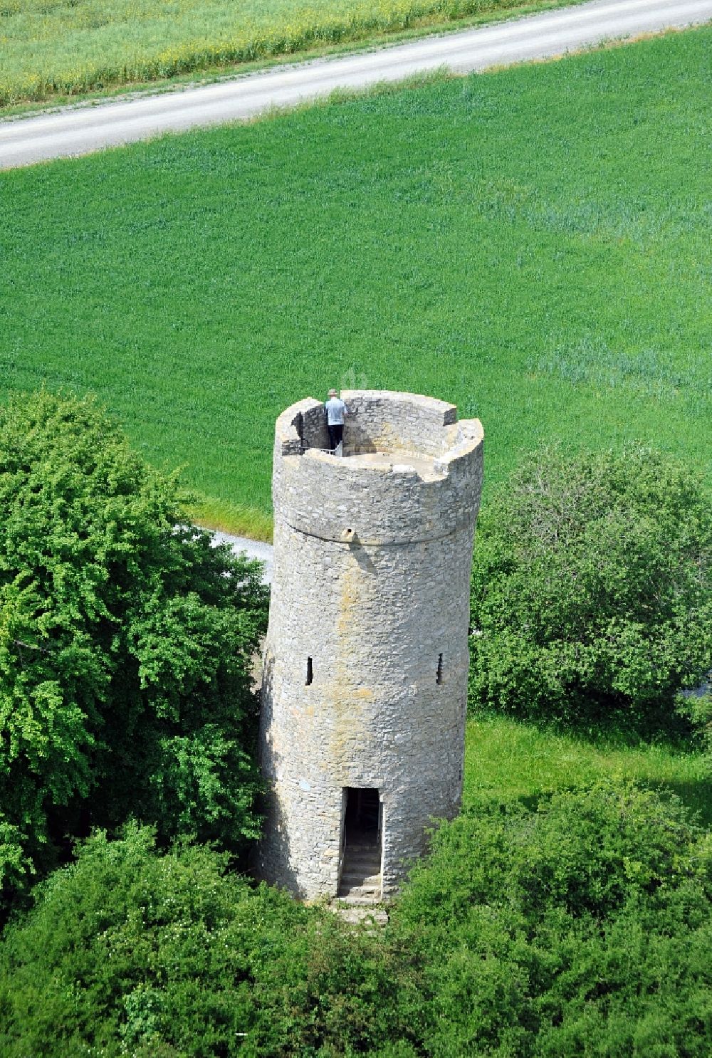 Münnerstadt von oben - Wartturm bei Münnerstadt in Bayern