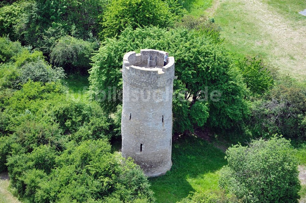 Luftaufnahme Münnerstadt - Wartturm bei Münnerstadt in Bayern