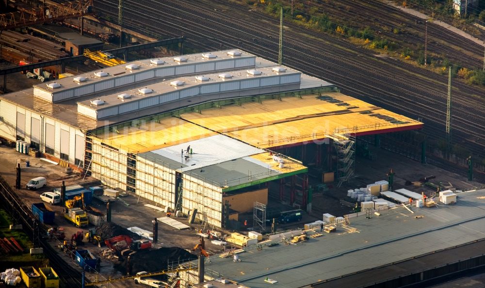 Luftbild Witten - Wartungsarbeiten am Weichenwerk und an Gleisanlagen am Hauptbahnhof von Witten im Bundesland Nordrhein-Westfalen