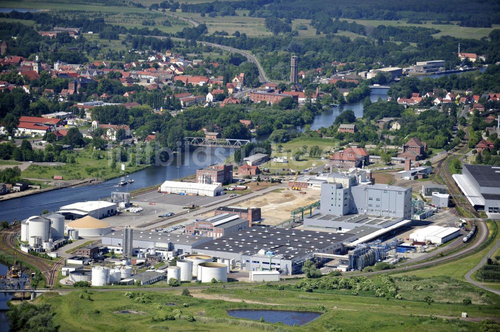 Genthin von oben - Waschmittelwerk Genthin GmbH