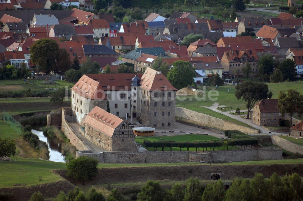 Heldrungen von oben - Wasserburg Heldrungen in Thüringen