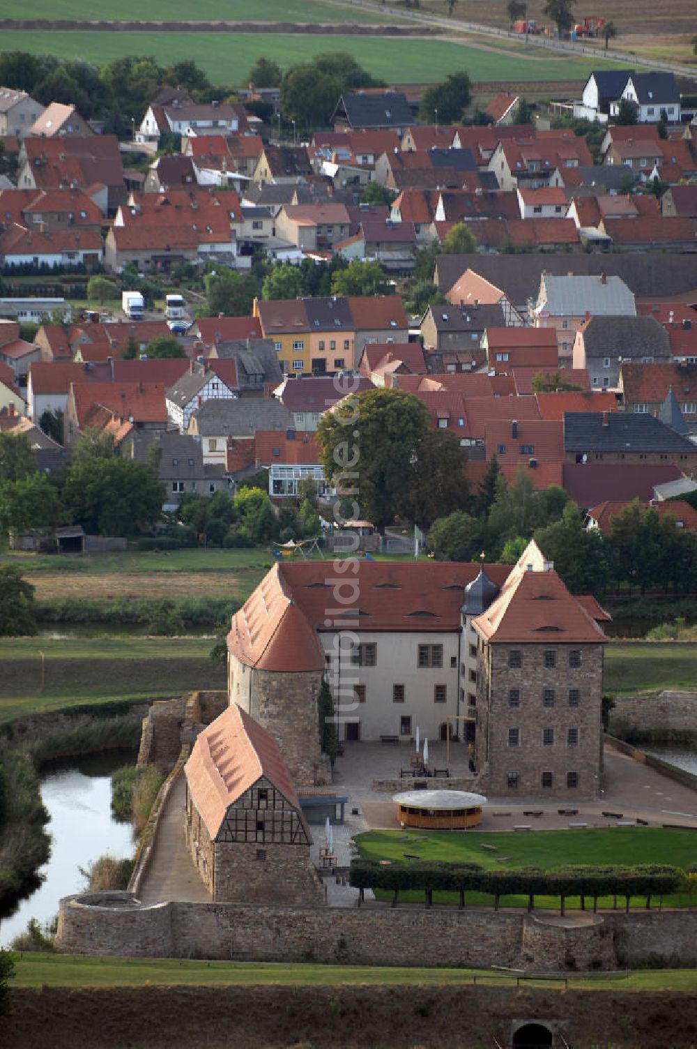 Heldrungen aus der Vogelperspektive: Wasserburg Heldrungen in Thüringen