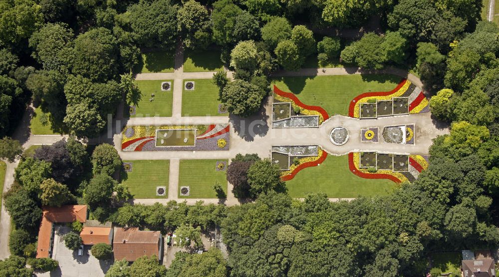 Gelsenkirchen aus der Vogelperspektive: Wassergarten im Stadtgarten von Gelsenkirchen, Nordrhein-Westfalen