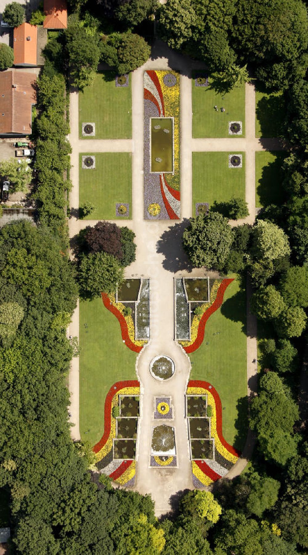 Luftbild Gelsenkirchen - Wassergarten im Stadtgarten von Gelsenkirchen, Nordrhein-Westfalen