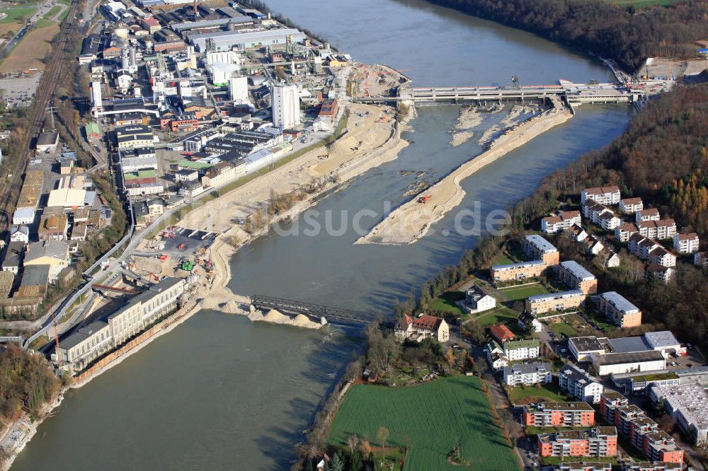 Luftaufnahme Rheinfelden - Wasserkraftwerk Rheinfelden