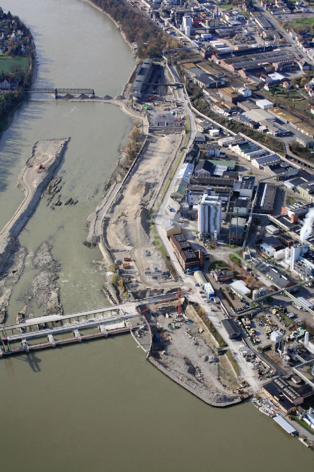 Luftbild Rheinfelden - Wasserkraftwerk Rheinfelden