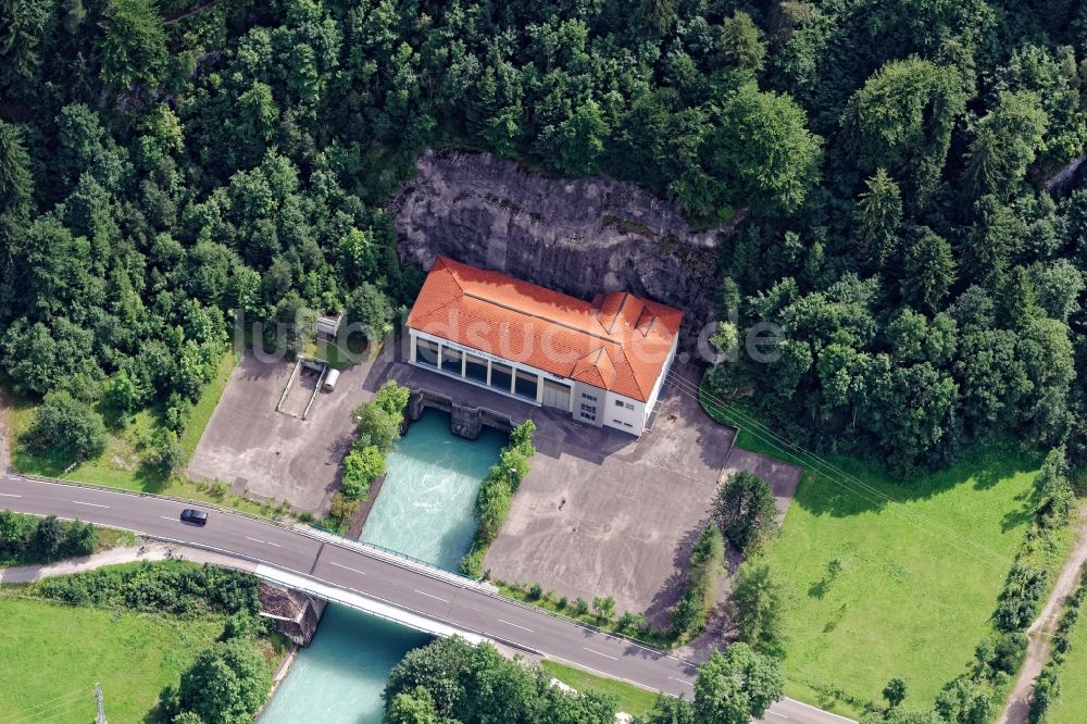 Luftbild Unterpinswang - Wasserkraftwerk Weißhaus bei Unterpinswang in Tirol in Österreich