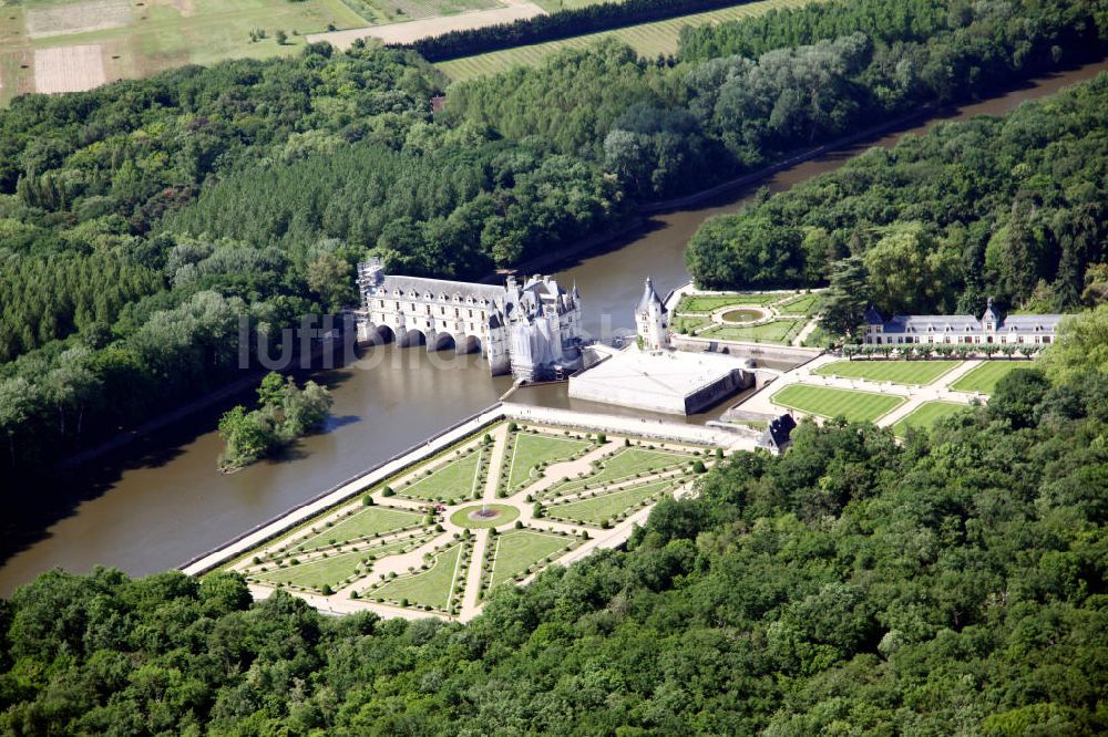 Chennonceaux aus der Vogelperspektive: Wasserschloss Chenonceau