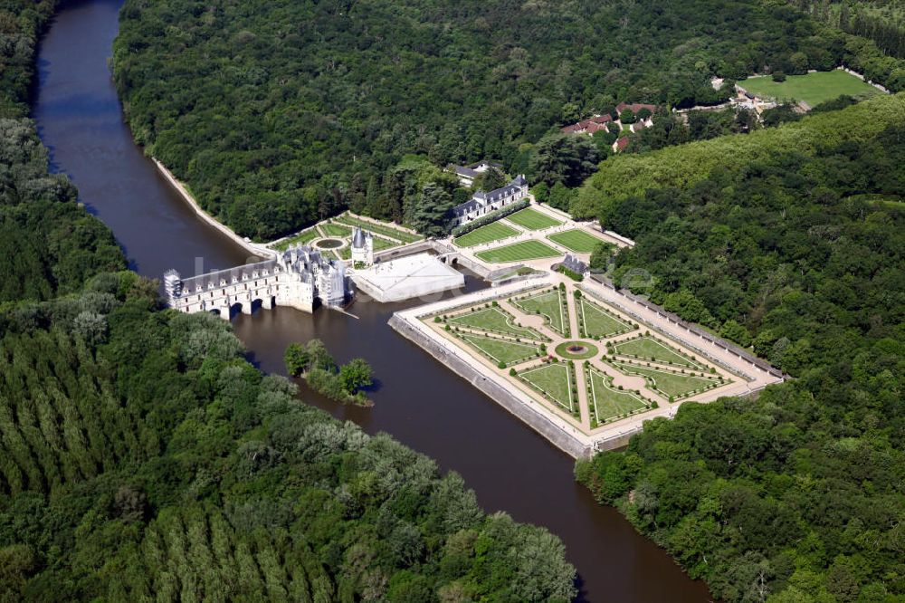 Chennonceaux aus der Vogelperspektive: Wasserschloss Chenonceau