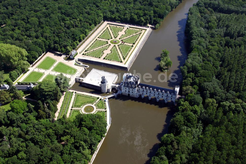 Luftaufnahme Chennonceaux - Wasserschloss Chenonceau