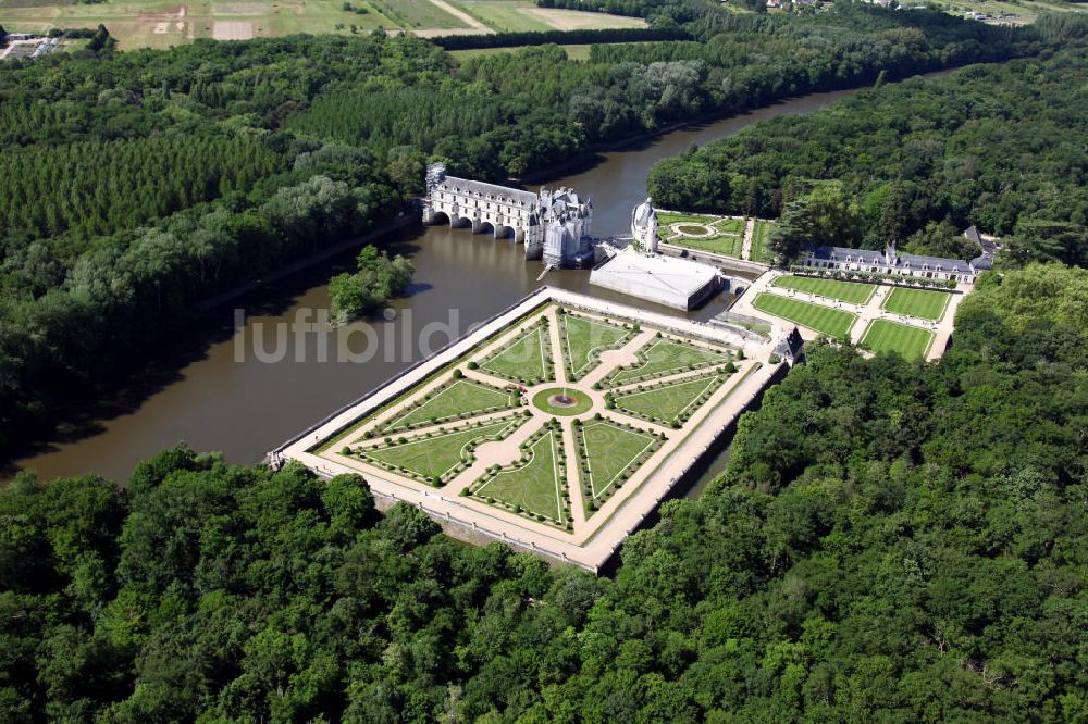 Chennonceaux von oben - Wasserschloss Chenonceau