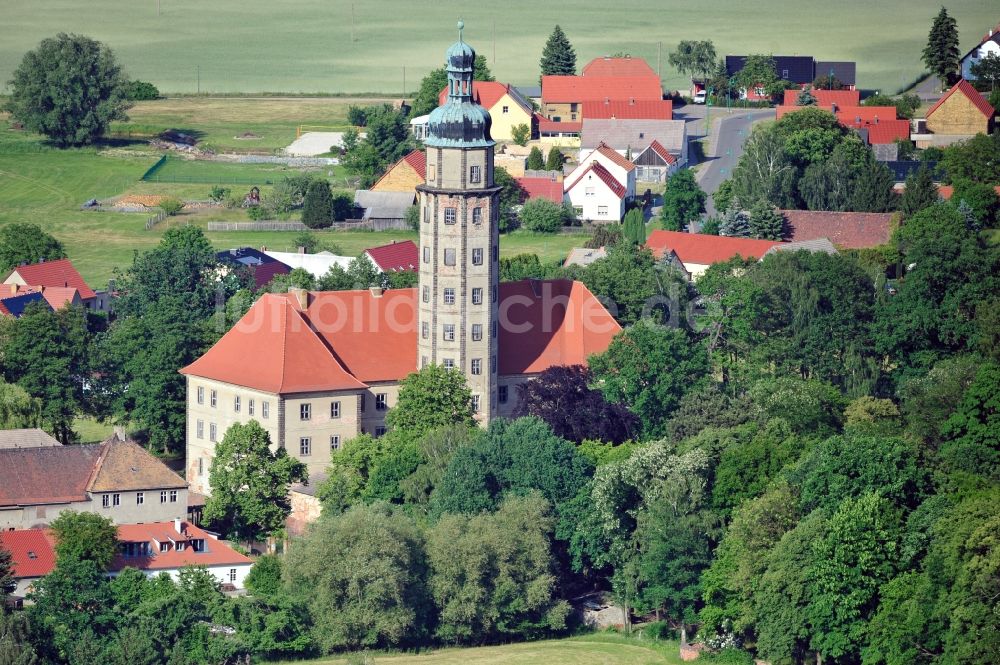 Bad Schmiedeberg OT Reinharz von oben - Wasserschloss Reinharz im Bundesland Sachsen-Anhalt