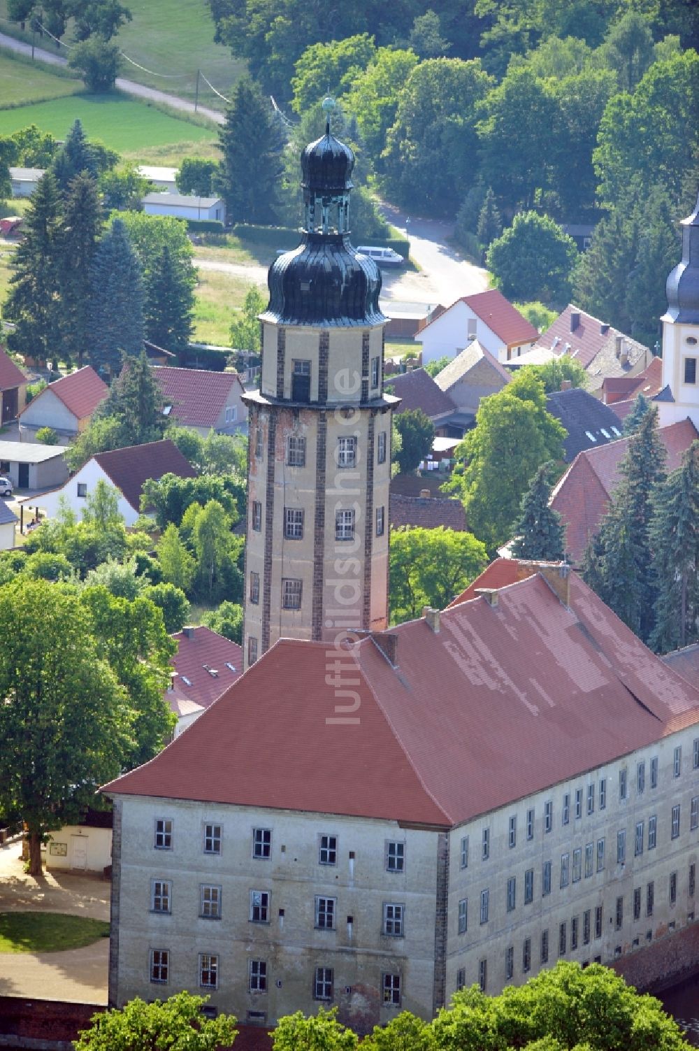 Luftbild Bad Schmiedeberg OT Reinharz - Wasserschloss Reinharz im Bundesland Sachsen-Anhalt