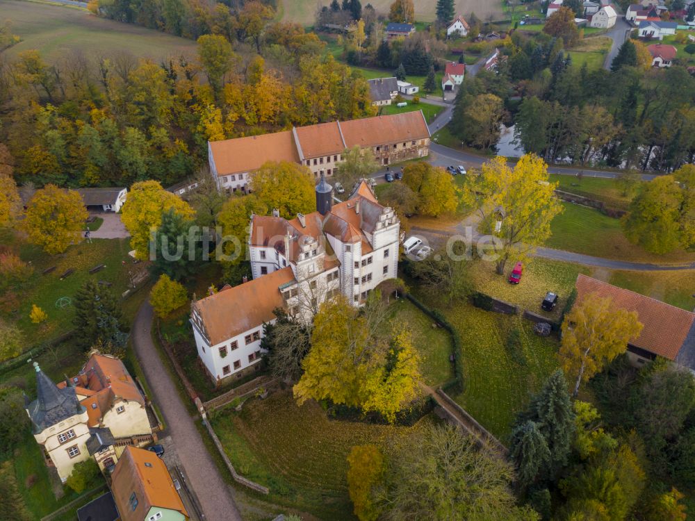 Colditz aus der Vogelperspektive: Wasserschloß Schloss Podelwitz in Colditz im Bundesland Sachsen, Deutschland