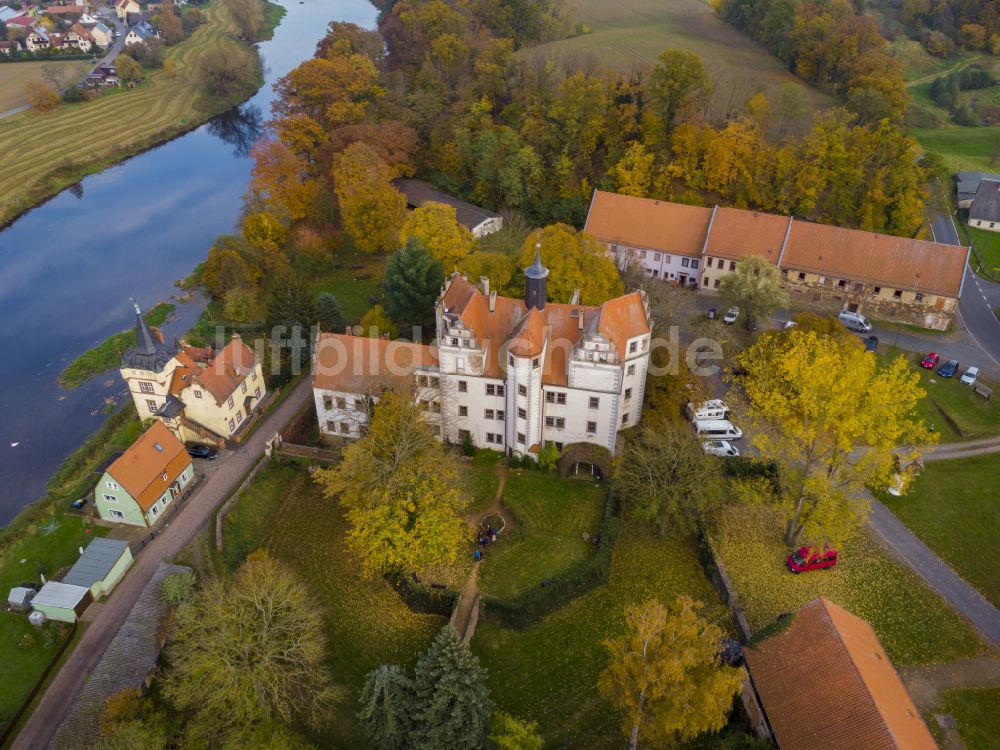 Luftbild Colditz - Wasserschloß Schloss Podelwitz in Colditz im Bundesland Sachsen, Deutschland