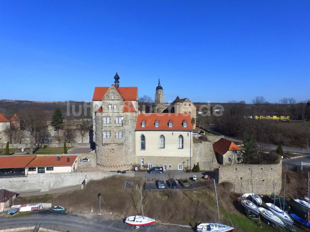 Luftaufnahme Seeburg - Wasserschloß Schloss am Vietzbach in Seeburg im Bundesland Sachsen-Anhalt, Deutschland