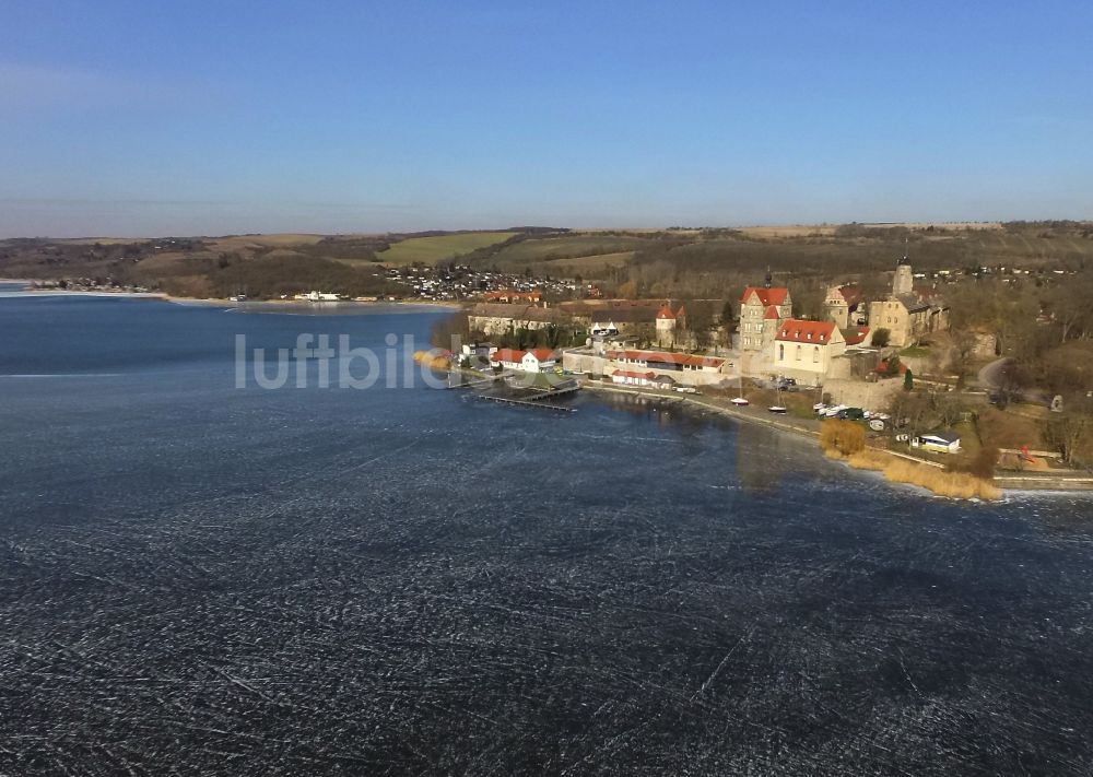 Seeburg aus der Vogelperspektive: Wasserschloß Schloss am Vietzbach in Seeburg im Bundesland Sachsen-Anhalt, Deutschland