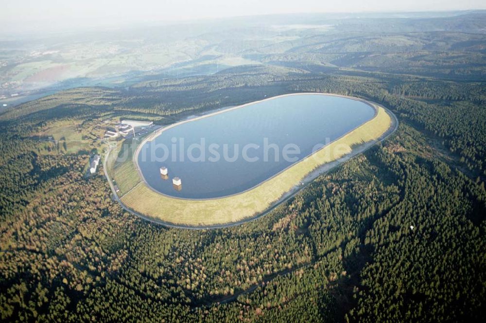 Schlettau aus der Vogelperspektive: 01.10.2002 Wasserspeicher auf dem Scheibenberg bei Schlettau im Erzgeb.