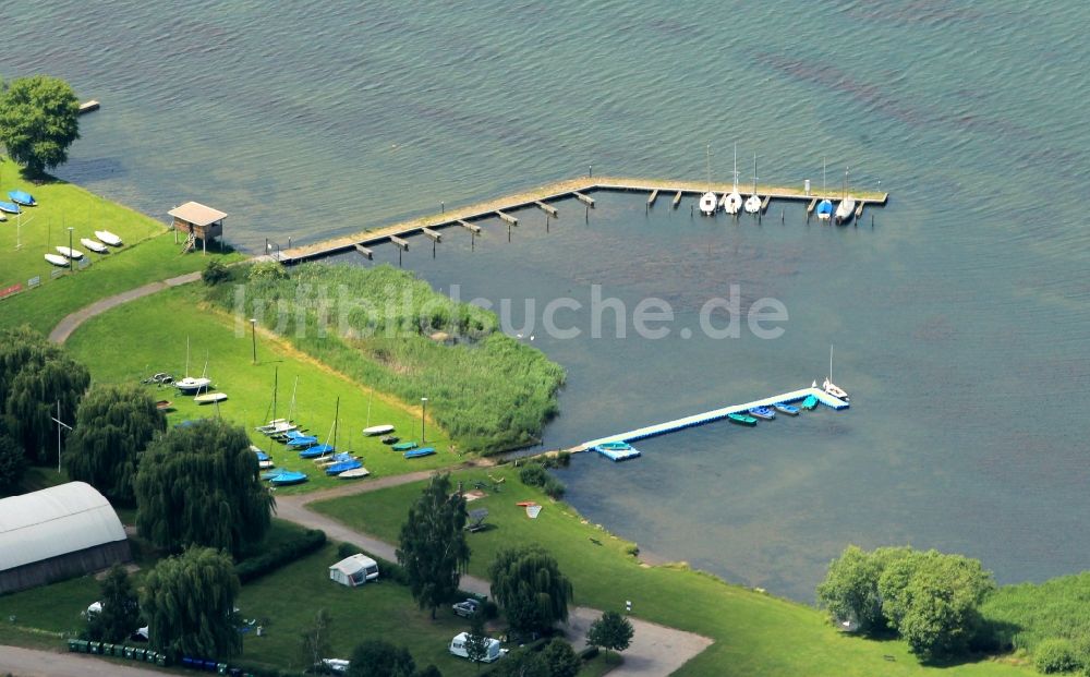 Luftaufnahme Kelbra - Wassersport Hafen am Helmestausee bei Kelbra im Bundesland Sachsen-Anhalt