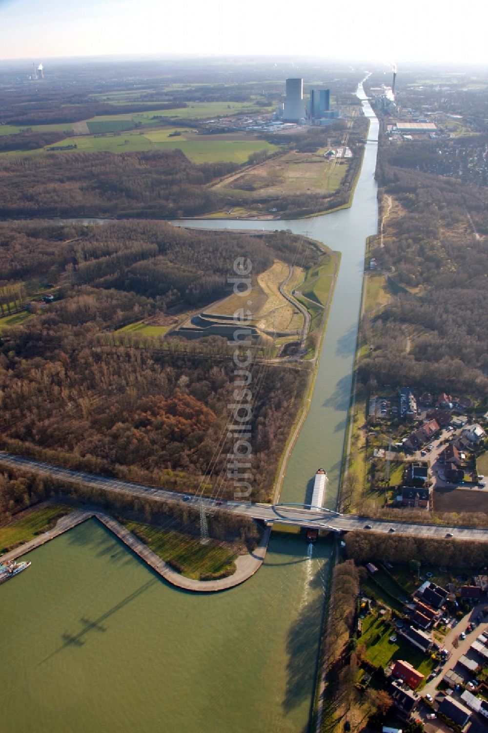 Luftaufnahme Datteln - Wasserstraßenkreuz Datteln im Bundesland Nordrhein-Westfalen