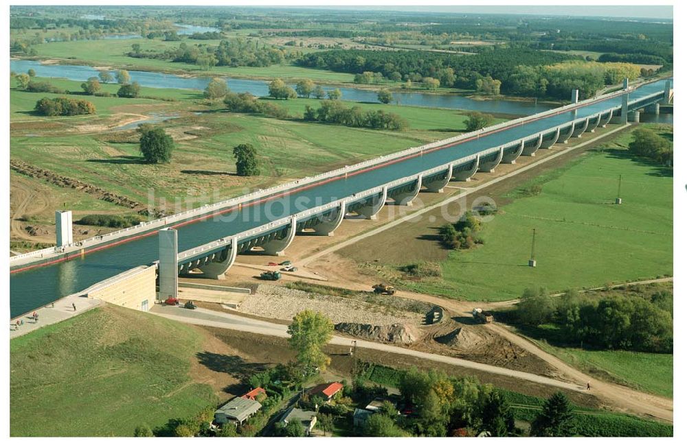 Luftbild Hohenwarthe / Sachsen Anhalt - Wasserstraßenkreuz Magdeburg