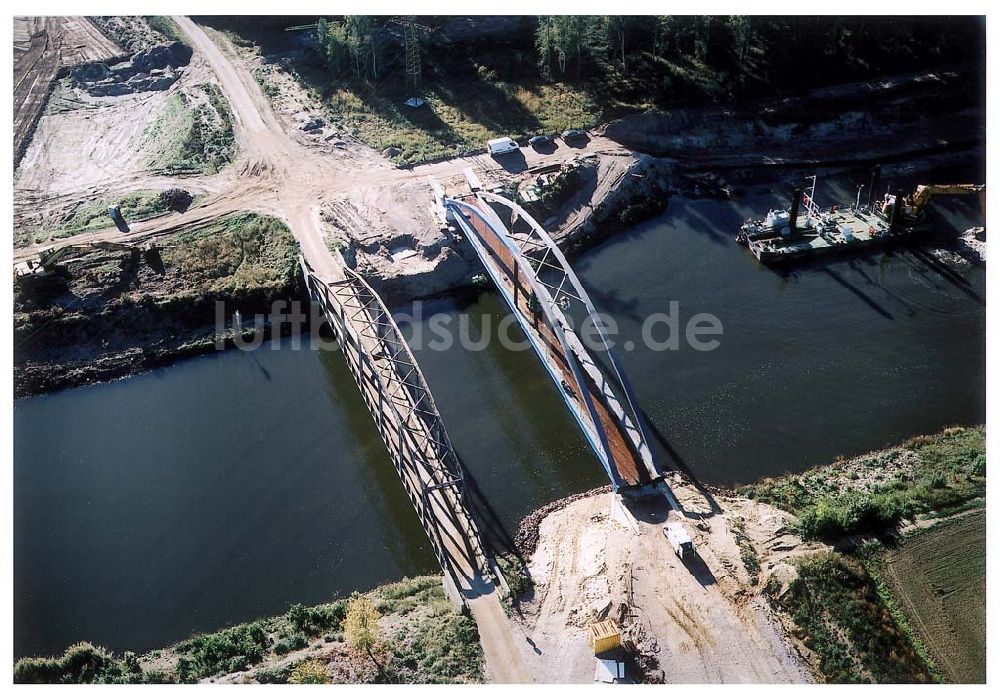 Niegripp / Sachsen-Anhalt von oben - Wasserstraßenkreuz Magdeburg Blick auf den Elbe-Havel-Kanal auf der Höhe von Niegripp Das Wasserstraßen-Neubauamt Magdeburg Kleiner Werder 5c D-39114 Magdeburg Tel