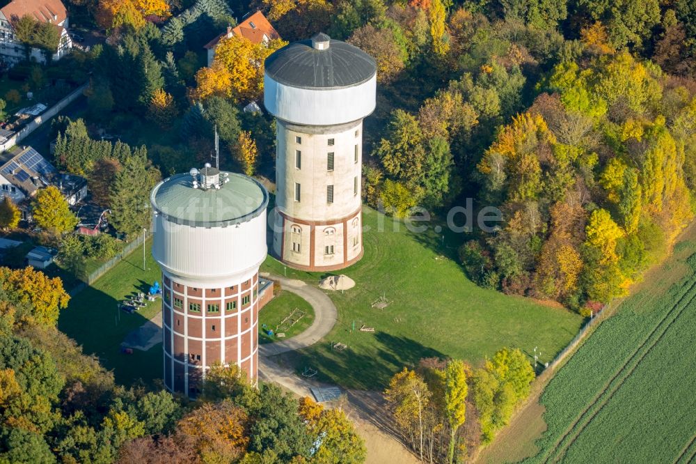 Hamm aus der Vogelperspektive: Wassertürme am Hellweg in Hamm im Bundesland Nordrhein-Westfalen