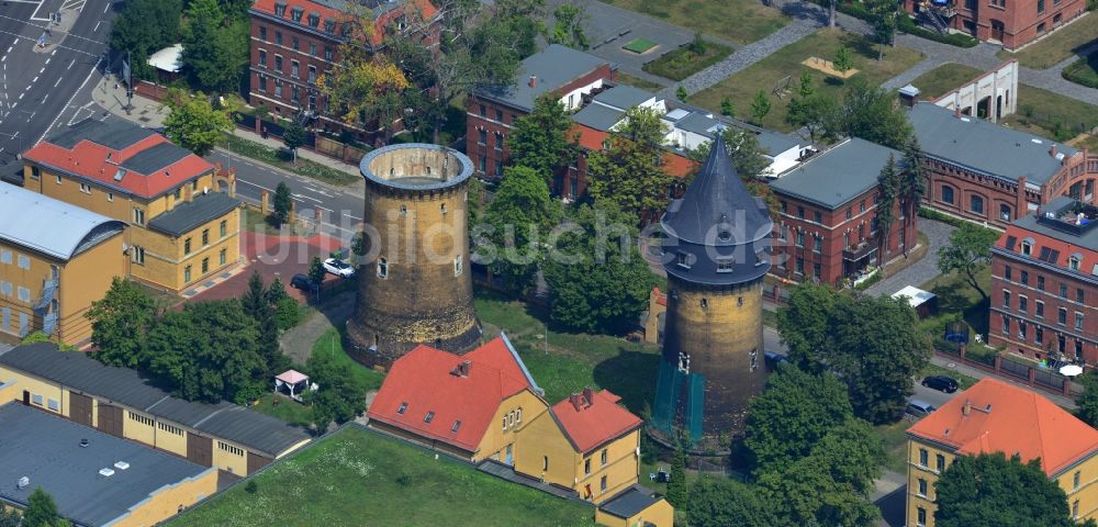 Luftaufnahme Leipzig - Wassertürme Leipzig- Möckern im Bundesland Sachsen