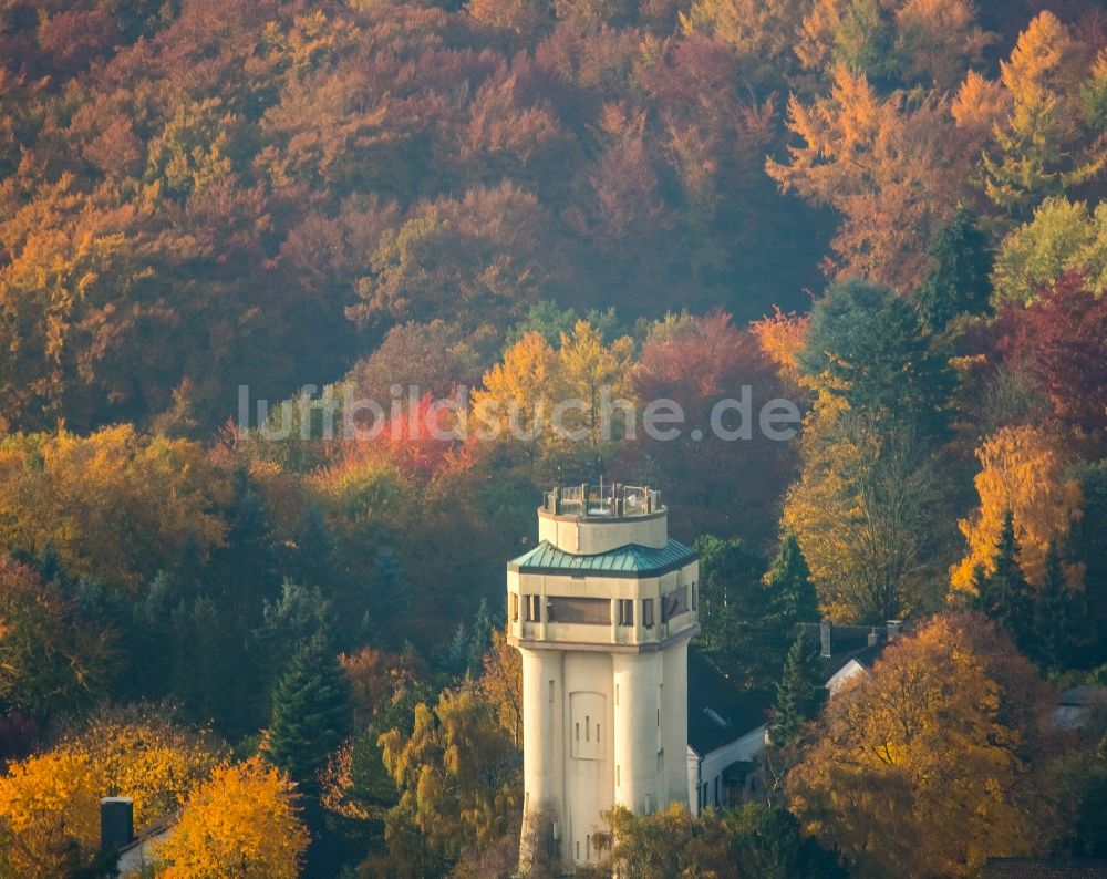 Witten von oben - Wasserturm Bommerholz in Witten-Bommerholz im Bundesland Nordrhein-Westfalen