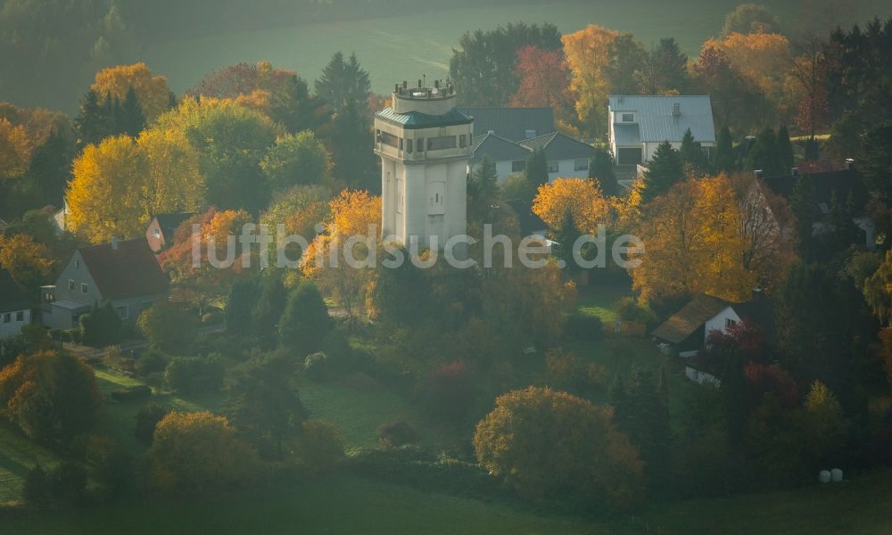 Witten von oben - Wasserturm Bommerholz in Witten-Bommerholz im Bundesland Nordrhein-Westfalen