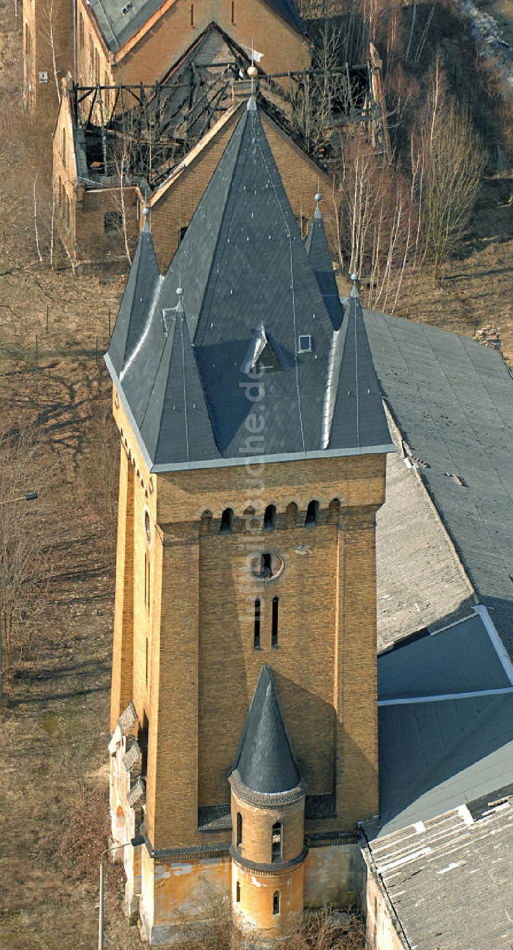 Frankfurt (Oder) aus der Vogelperspektive: Wasserturm auf dem Gelände der Gelben Kaserne in Frankfurt (Oder)