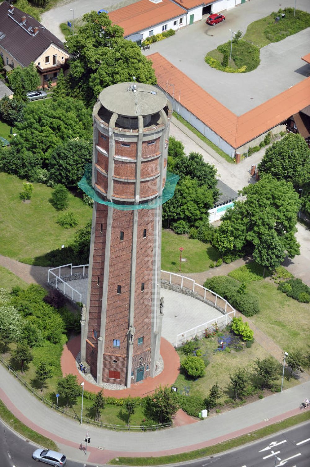 Genthin aus der Vogelperspektive: Wasserturm in Genthin