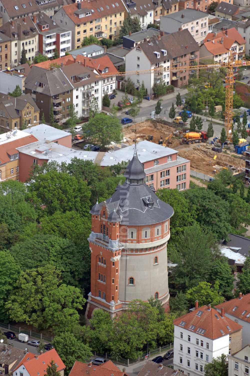 Luftaufnahme Braunschweig - Wasserturm auf dem Giersberg