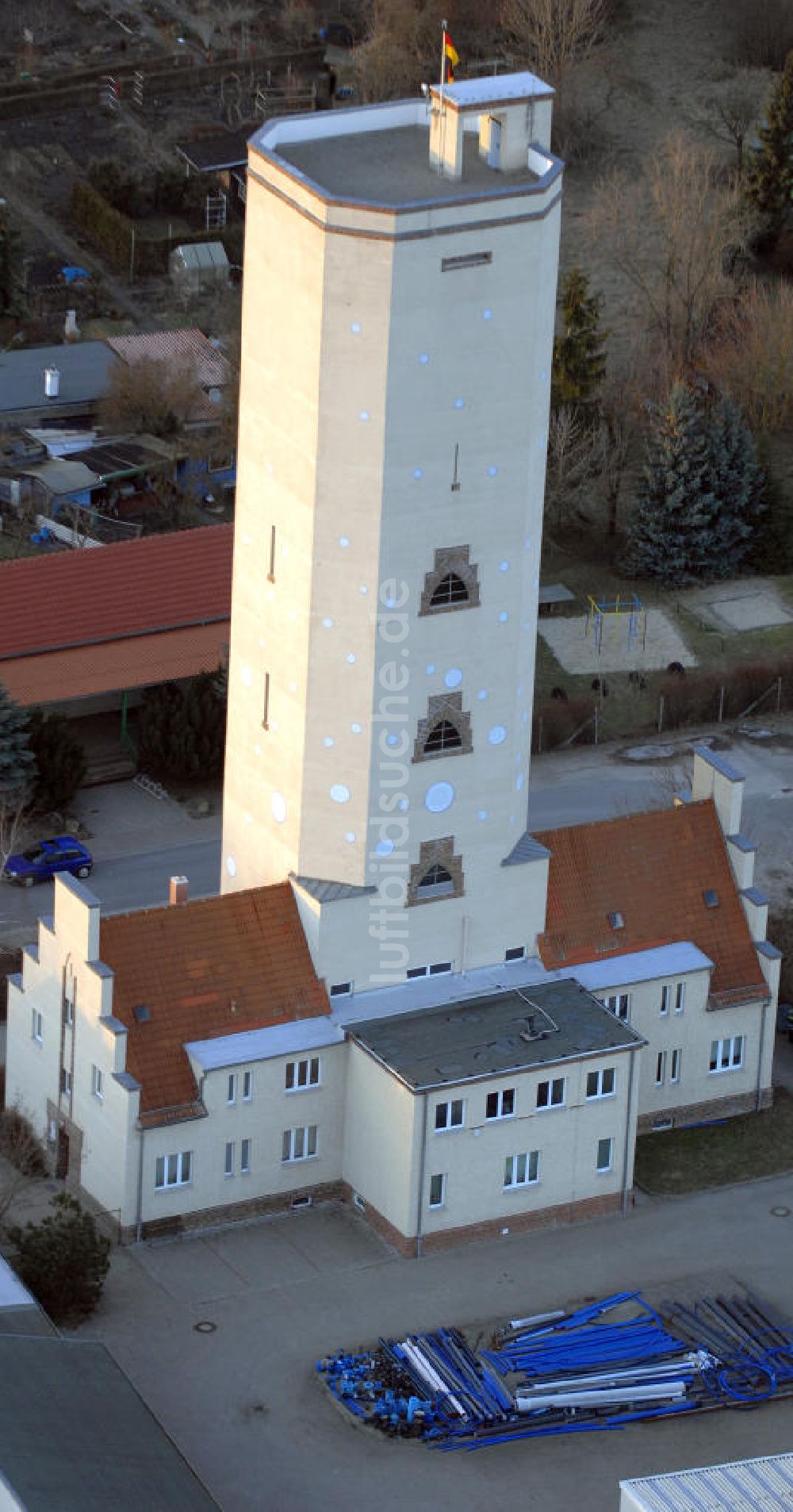 Gräfenhainichen von oben - Wasserturm von Gräfenhainichen