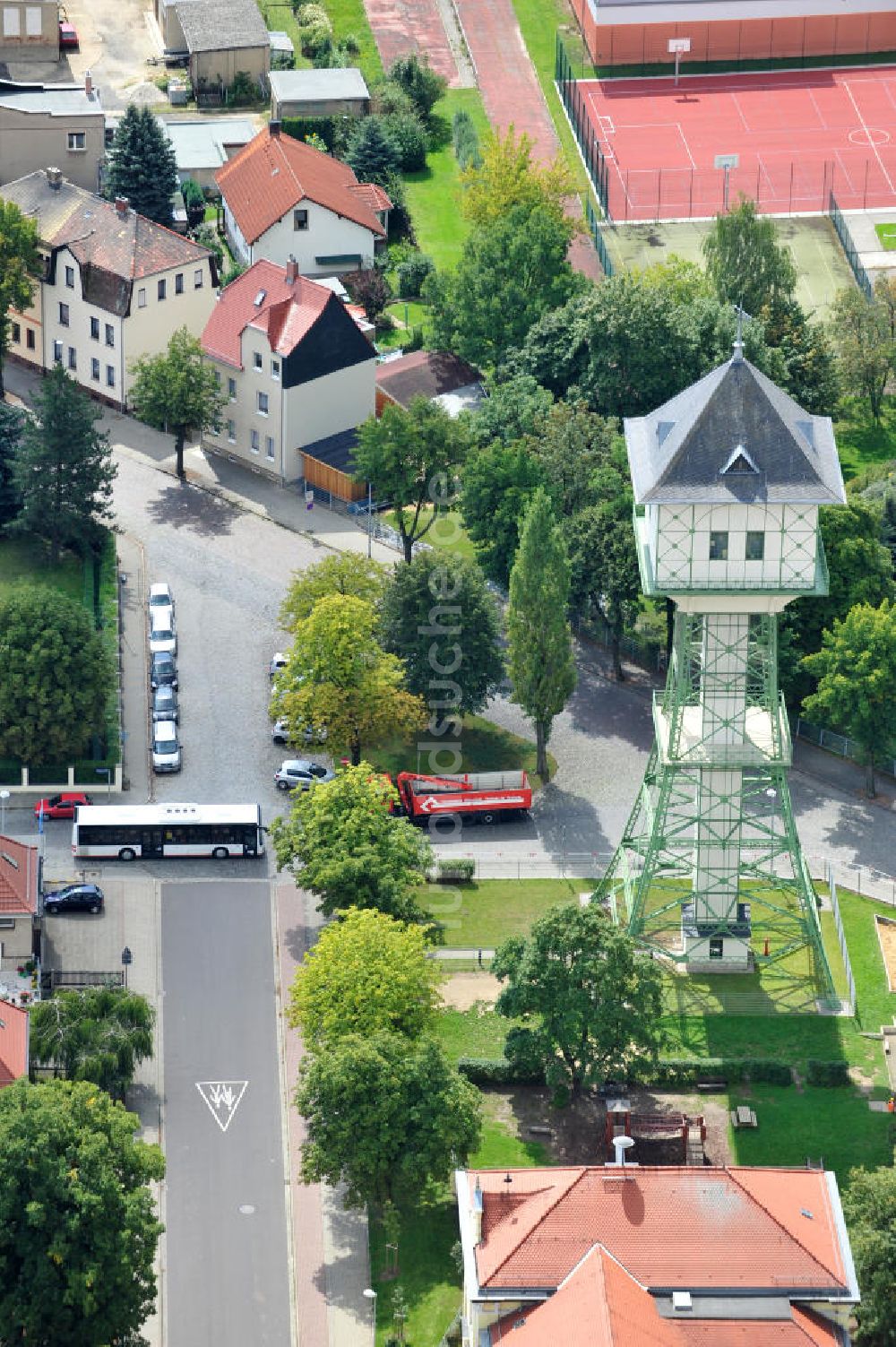 Luftaufnahme Groitzsch - Wasserturm in Groitzsch